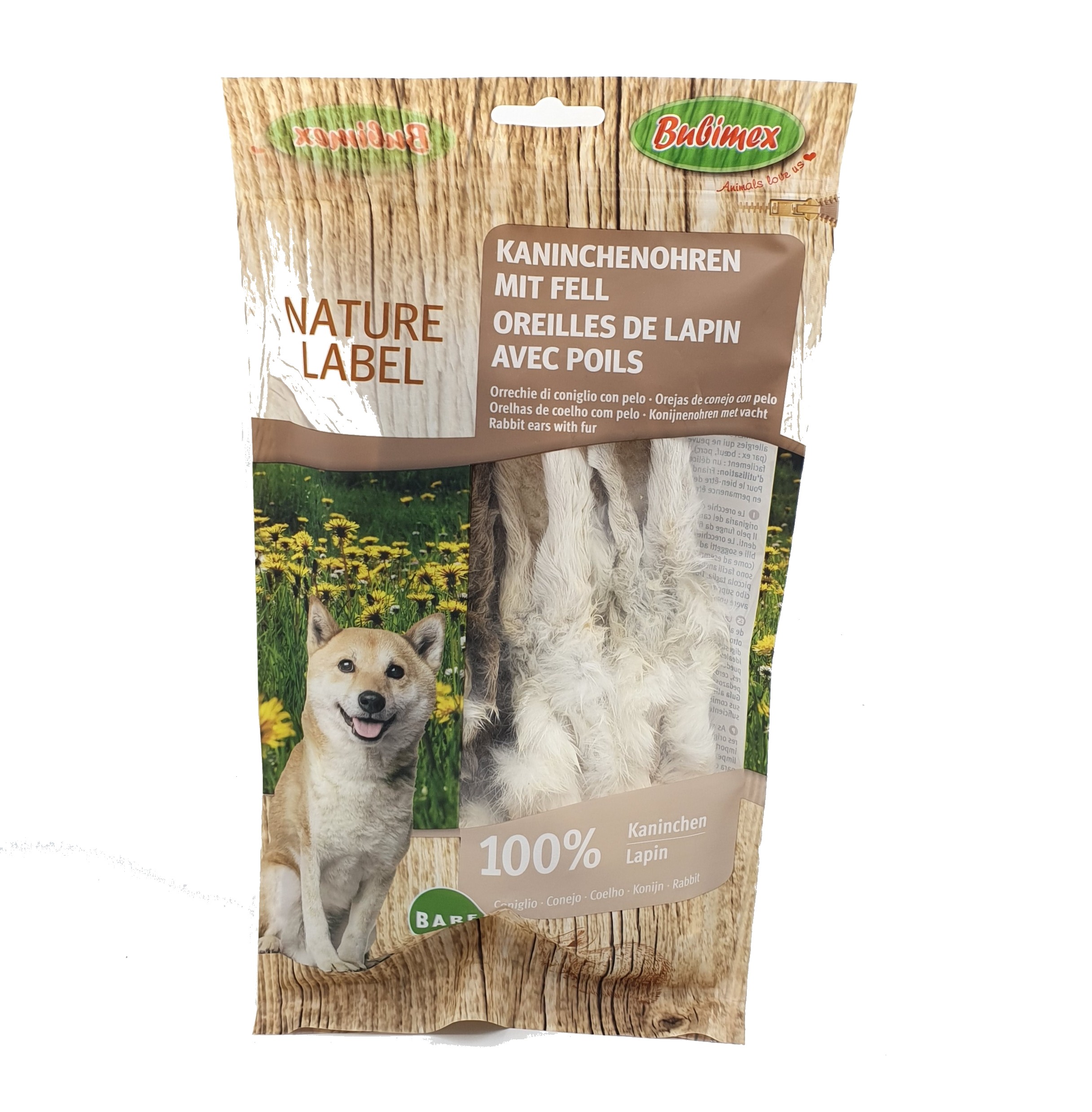 Friandise naturelle pour chien - Oreille de lapin avec fourrure Taille  produits 150g